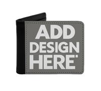 Miujonvy Portefeuilles pour homme Ajoutez votre design ici pour pièces de monnaie et cartes d'identité avec poche pour pièces de monnaie, 6 emplacements pour cartes de crédit, compartiments pour