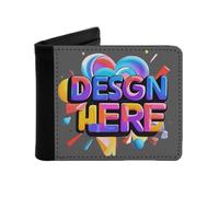 Miujonvy Your Design Here Porte-monnaie et carte d'identité avec poche pour pièces de monnaie, 6 emplacements pour cartes de crédit, compartiments pour billets, Noir , Taille unique