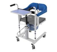 MIUKYUI Chaise de transfert hydraulique pour patients avec une capacité de charge de 220 livres, système hydraulique réglable en hauteur et 4 roues TPE, freins inclus pour le soin des personnes en