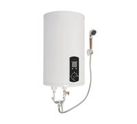 MIUKYUI Chauffe-eau électrique compact 50L 80L 100L 120L 2000W IPX4 25-75°C avec douchette et robinet pour cuisine, salle de bain, 50L