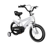 MIUKYUI Vélo enfant 14 pouces, vélo à partir de 3-6 ans pour fille et garçon, blanc, avec garde-boue et frein combiné avant et arrière, en acier au carbone de haute qualité (blanc)