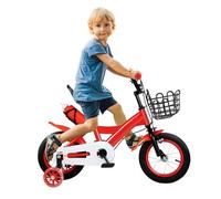 MIUKYUI Vélo pour enfant de 2 à 4 ans avec roues stabilisatrices et double frein - Siège réglable - Hauteur : 80 à 95 cm - Pour garçons et filles de 2 à 4 ans (rouge, noir)