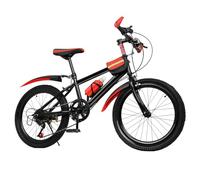 MIUKYUI VTT 20" 7 vitesses pour adulte avec frein à disque, double système de freinage et cadre de vélo stable pour adultes, ville et terrain, rouge