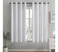 MIULEE 2 Panneaux Voilage Fenêtre Semi-Trans Oeillet 140x160cm Blanc | Voilages semi-transparents à oeillets, décoration légère pour toutes pièces de la maison