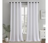 MIULEE 2 Panneaux Voilage Fenêtre Semi-Trans Oeillet 140x260cm Blanc | Voilages semi-transparents à oeillets, décoration légère pour toutes pièces de la maison