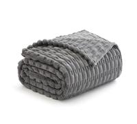 MIULEE Couverture 125x150 cm, Couverture Polaire Super Douce avec Épi De Blé, Laine Synthétique De Haute Qualité, Chaude Et Confortable, Couvre-Lit Et Housse De Canapé, Gris