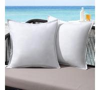 MIULEE Housse Coussin Exterieur Impermeable Imitation de Lin en Polyester Coussins Canape Decoratif Taie Oreiller pour Jardin Balcon Salon Chaise Maison 45x45 cm Lot de 2 Blanc