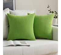 MIULEE Housses de Cousssin en Polyester Doux Granulés Carré Taies d'oreiller avec Granules décoratifs Confortable Solid pour Maison Salon Chambre Canapé Chambre Salon Vert Pomme 40x40cm