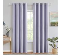 MIULEE Lot de 2 rideaux opaques avec œillets - Jolis rideaux occultants et doux - Pour chambre à coucher et salon - Protection contre le froid - 140 x 225 cm - Violet clair