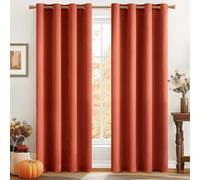 MIULEE Rideau Court Occultant Thermiques 2 Pièces 140x175 CM Petit Rideau Occultant à Oeillets, Rideaux Intérieurs Petites Fenêtres Cuisine Salon Doux et Esthétiques Orange Brûlé Rideaux Opaque