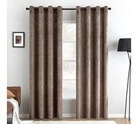 MIULEE Rideau Salon Velours Décoratifs Doux Rideaux Opaque Rideau Thermique Rideaux Velours Oeillets pour Chambre et Salon Lot de 2 Marron 140x225 cm