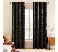 MIULEE Rideau Velours Opaque Isolant œillets 2p L140 H200 Noir