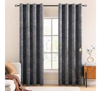 MIULEE Rideaux en Velours Décoratifs Doux Rideau Opaque Rideau Thermique Rideaux Velours Oeillets Rideau pour Chambre et Salon Lot de 2 140x200 cm Gris