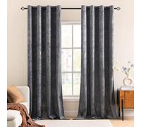 MIULEE Rideaux en Velours Décoratifs Doux Rideau Opaque Rideau Thermique Rideaux Velours Oeillets Rideau pour Chambre et Salon Lot de 2 140x300 cm Gris