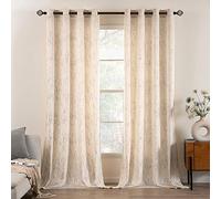 MIULEE Rideaux en Velours Doux - Rideau Opaque Thermique - Oeillets - Chambre et Salon - 140x160 cm Ivoire