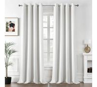 MIULEE Rideaux occultants pour intérieur 2 pièces 140 x 260 cm, rideau blanc moderne pour salon, rideaux thermiques isolants pour intérieur avec anneaux, rideau occultant fenêtre chambre à coucher