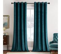 MIULEE Rideaux Velours Bleu Canard 140x260 CM Lot de 2, Luxurious Doux Semi-occultant Rideau à Oeillets, Rideau Thermique Isolant Anti Chaleur Velours pour Chambre, Opaque Rideaux Salon Moderne
