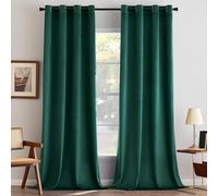 MIULEE Rideaux Velours Vert Foncé 140x200 CM Lot de 2, Luxurious Doux Semi-occultant Rideau à Oeillets, Rideau Thermique Isolant Anti Chaleur Velours pour Chambre, Opaque Rideaux Salon Moderne