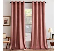 MIULEE Rideaux Velours Vieux Rose 117x137 CM Lot de 2, Luxurious Doux Semi-occultant Rideau à Oeillets, Rideau Thermique Isolant Anti Chaleur Velours pour Chambre, Opaque Rideaux Salon Moderne