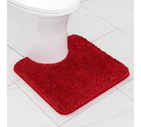 MIULEE Tapis Salle de Bain 1 Pièce Absorbant Antidérapant en Haute Hygroscopicité Fourrure Tapis d'Entrée pour la Douche Super Doux pour Chambre à Coucher Entrée de Cuisine 50x50CM Rouge