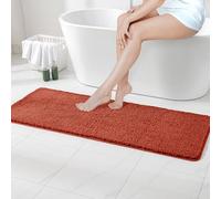MIULEE Tapis Salle de Bain 1 Pièce Absorbant Antidérapant en Haute Hygroscopicité Fourrure Tapis d'Entrée pour la Douche Super Doux pour Chambre à Coucher Entrée de Cuisine 45x120CM Caramel