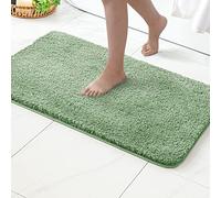 MIULEE Tapis Salle de Bain 1 Pièce Absorbant Antidérapant en Haute Hygroscopicité Fourrure Tapis d'Entrée pour la Douche Super Doux pour Chambre à Coucher Entrée de Cuisine 70x120CM Vert