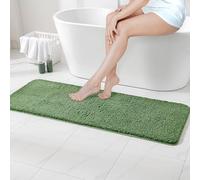 MIULEE Tapis Salle de Bain 1 Pièce Absorbant Antidérapant en Haute Hygroscopicité Fourrure Tapis d'Entrée pour la Douche Super Doux pour Chambre à Coucher Entrée de Cuisine 45x120CM Vert Matcha