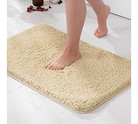 MIULEE Tapis Salle de Bain 1 Pièce Absorbant Antidérapant en Haute Hygroscopicité Fourrure Tapis d'Entrée pour la Douche Super Doux pour Chambre à Coucher Entrée de Cuisine 40x60CM Beige