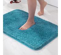 MIULEE Tapis Salle de Bain 1 Pièce Absorbant Antidérapant en Haute Hygroscopicité Fourrure Tapis d'Entrée pour la Douche Super Doux pour Chambre à Coucher Entrée de Cuisine 40x60CM Bleu Canard