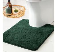 MIULEE Tapis Salle de Bain 1 Pièce Absorbant Antidérapant en Haute Hygroscopicité Fourrure Tapis d'Entrée pour la Douche Super Doux pour Chambre à Coucher Entrée de Cuisine 50x50CM Vert Foncé