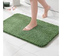 MIULEE Tapis Salle de Bain 1 Pièce Absorbant Antidérapant en Haute Hygroscopicité Fourrure Tapis d'Entrée pour la Douche Super Doux pour Chambre à Coucher Entrée de Cuisine 70x120CM Vert Matcha