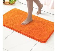MIULEE Tapis Salle de Bain 1 Pièce Absorbant Antidérapant en Haute Hygroscopicité Fourrure Tapis d'Entrée pour la Douche Super Doux pour Chambre à Coucher Entrée de Cuisine 70x120CM Orange