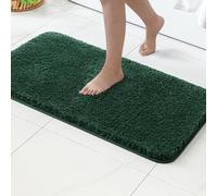 MIULEE Tapis Salle de Bain 1 Pièce Absorbant Antidérapant en Haute Hygroscopicité Fourrure Tapis d'Entrée pour la Douche Super Doux pour Chambre à Coucher Entrée de Cuisine 70x120CM Vert Foncé