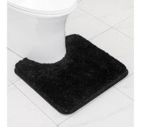 MIULEE Tapis Salle de Bain 1 Pièce Absorbant Antidérapant en Haute Hygroscopicité Fourrure Tapis d'Entrée pour la Douche Super Doux pour Chambre à Coucher Entrée de Cuisine 50x50CM Noir