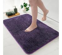 MIULEE Tapis Salle de Bain 1 Pièce Absorbant Doux Violet Foncé 60x90cm | Antidérapant en Haute Hygroscopicité Fourrure Tapis d'Entrée pour la Douche pour Chambre à Coucher Entrée de Cuisine