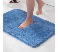 MIULEE Tapis Salle de Bain 1 Pièce Absorbant Super Doux Bleu 40x60cm | Antidérapant en Haute Hygroscopicité Fourrure Tapis d'Entrée pour la Douche pour Chambre à Coucher Entrée de Cuisine