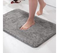 MIULEE Tapis Salle de Bain 1 Pièce Absorbant Super Doux Gris 60x90cm | Antidérapant en Haute Hygroscopicité Fourrure Tapis d'Entrée pour la Douche pour Chambre à Coucher Entrée de Cuisine