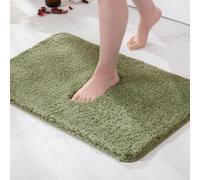 MIULEE Tapis Salle de Bain 1 Pièce Absorbant Super Doux Vert Olive 40x60cm | Antidérapant en Haute Hygroscopicité Fourrure Tapis d'Entrée pour la Douche pour Chambre à Coucher Entrée de Cuisine
