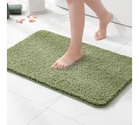 MIULEE Tapis Salle de Bain 1 Pièce Absorbant Super Doux Vert Olive 50x80cm | Antidérapant en Haute Hygroscopicité Fourrure Tapis d'Entrée pour la Douche pour Chambre à Coucher Entrée de Cuisine