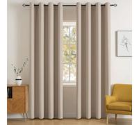 MIULEE Taupe Rideau Occultant Thermique Anti Chaleur 140x260 Lot de 2, Fenetre Rideaux Salon à Oeillets Intérieurs, Doux et Esthétiques Rideau Opaque Occultant Isolants Chambre Maison