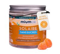 Mium Lab - Auto-bronzant, Prolonge & Accélère le Bronzage - Actifs Brevetés : Bêta-carotène & Lutéine Hautement dosées et micro-encapsulées, Cuivre & Vit E - Cure 21 jours - Fabriqué en France