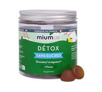 Mium Lab - Complexe Détox Foie, Intestin & Reins - Ballonement, Fatigue, Contrôle du poids et Imperfections - Extraits concentrés Artichaut, Pissenlit, Bardane et Bouleau - Gummies sans sucres 21 jour