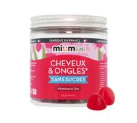 Mium Lab - Cure 21 jours - Pousse & Fortification Cheveux et des Ongles - Cliniquement testé & Hautement dosé (10000% Biotine) | Gummies Goût Fruits Rouges Sans Sucre | Fabriqués en France