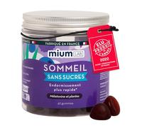 Mium Lab - Endormissement rapide - Sommeil naturel - Mélatonine (1,9mg) & Plantes Hautement dosée - Cure 21 jours - Mûres et Myrtille - Gummies Sans Sucres - Fabriqué en France