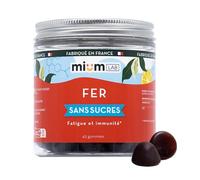 Mium Lab - Fer Breveté 14mg (100% des besoins) AB-Fortis® Micro-encapsulé - Enfants & Adultes - 3 à 6 semaines - Fatigue & Immunité - 42 gummies sans sucre - 100% Français - Goût Fruits Rouges & Yuzu