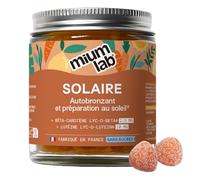 Mium Lab - Gummies Autobronzant & Bronzage Solaire - Prépare, Active & Prolonge le Bronzage - Bêta-carotène & Lutéine Brevetés Micro-encapsulés, Cuivre, Vitamine E - 21 jours - Fabriqué en France