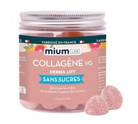 Mium Lab Gummies Collagène Peau Biomimétique - Anti-âge, Hydratation, Fermeté & Éclat - Supérieur au Collagène Marin & Bovin - Cure 3 Mois - Sans Sucres - Complément Alimentaire Peau & Cheveux Femme