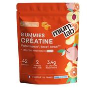 Mium Lab - Gummies Créatine Monohydrate - Performance, Force & Tonus - Creatine Monohydrate 3 400 mg + Vitamine D3 - Sans Sucres - Goût Orange Pêche - 42 Gummies - 21 Jours - Fabriqué en France