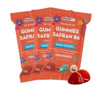 Mium Lab - Gummies Safran B6 - Hautement dosé 40mg Safran et Vitamine B6 - Complément alimentaire Enfants et Adultes - Cure 9 à 18 semaines - Sans Sucres - Saveur Fraise Fabriqué en France