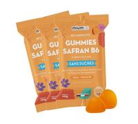 Mium Lab - Gummies Safran et Vit B6 - Enfants et Adultes - Éco-recharge 9 à 27 semaines - Humeur Positive et Relaxation - Hautement dosé (40mg) - Sans sucres